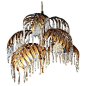 Mid Century Gilt Tole Palm Frond Chandelier | From a unique collection of antique and modern chandeliers and pendants  at https://www.1stdibs.com/furniture/lighting/chandeliers-pendant-lights/: 