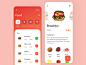 Delivery food design clean interface menu order list mobile app design restaurant food delivery app cafe food app graphics food delivery button burger app