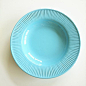 【有爱小铺】 zakka家居 出口陶瓷餐具 水蓝色陶瓷圆盘子
