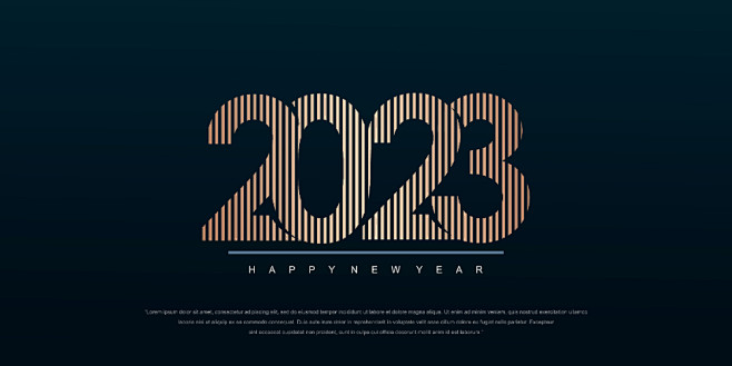 国外创意新年元旦数字2023艺术字体设计...
