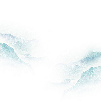 绿色渐变水墨山水水墨寒食节PNG素材清明...
