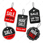 Flat design sales tag set Free Vector