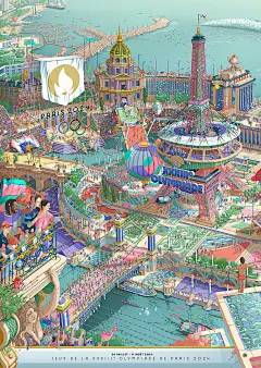 爱马仕插画师画的巴黎奥运会海报 - 小红书