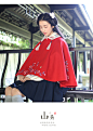 重回汉唐 山秀 改良汉服女绣花仿毛呢短斗篷日常搭配袄裙汉元素冬-淘宝网