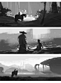 Film studies, Lola Zhang : Some bnw film/game still studies I did in my painting2 class. Had a ton of fun with these and learned a lot too ;D