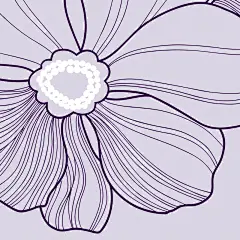  黑白插画风格花朵