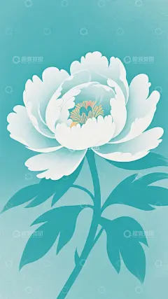 牡丹花插画高清模板免费下载-趣麦麦图
