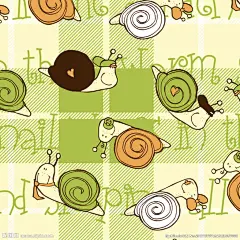 卡通蜗牛 手绘动物花型