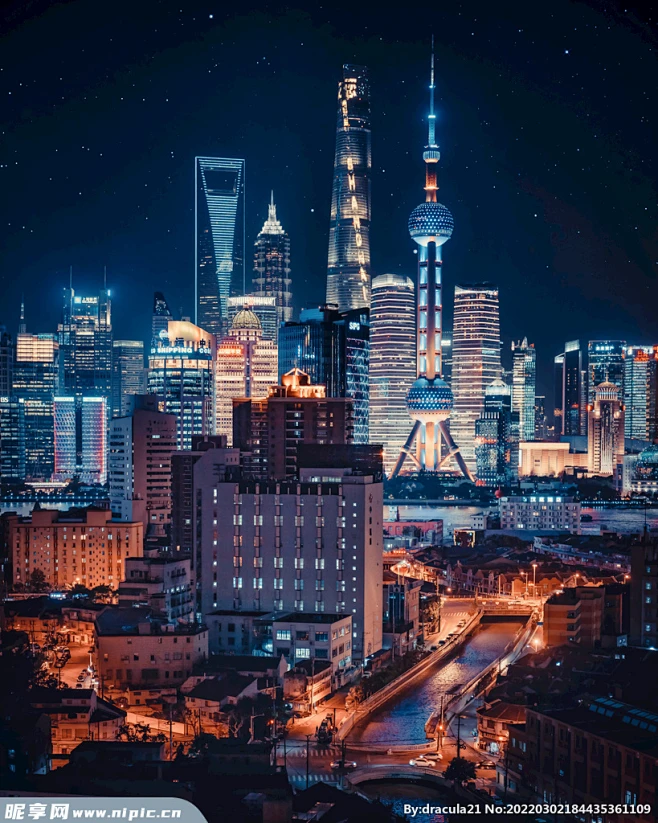 上海城市夜景-花瓣网