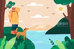 徒步旅行   - 源文件下载【酷图网】探险者,探索者,勘探者,考察者,卡通人物,户外探险,远足,徒步,行山,健行,户外运动,休闲活动,徒步旅行