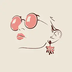 时尚女性戴太阳镜的女人面部绘画
