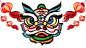 千库网_十一国庆国庆节水墨重彩喜庆醒狮_元素编号13354262