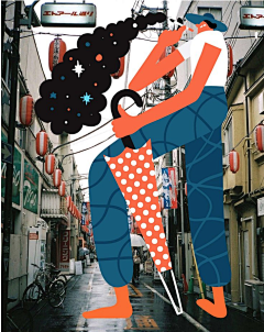 风讽疯采集到现实与插画