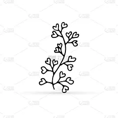 涂鸦花图标孤立在白色，生态标志，轮廓手绘线艺术牧羊袋生态设计，素描花收集，着色矢量股票插图