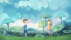 可爱小人卡通壁纸高清素材 页面网页 平面电商 创意素材
