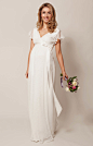 Hannah Maternity Wedding Gown Long Ivory by Tiffany Rose : Classic romantic style in our newest polka dot stretch lace, Hannah full length maternity wedding gown is perfect for a traditional setting on your special day.