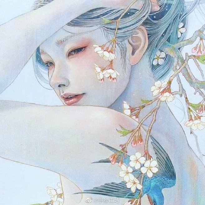 忧郁的女孩~插画师：平野实穗 ​​​​