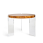 Bond Occasional Table - Burl - Acrylic | Jonathan Adler 28555