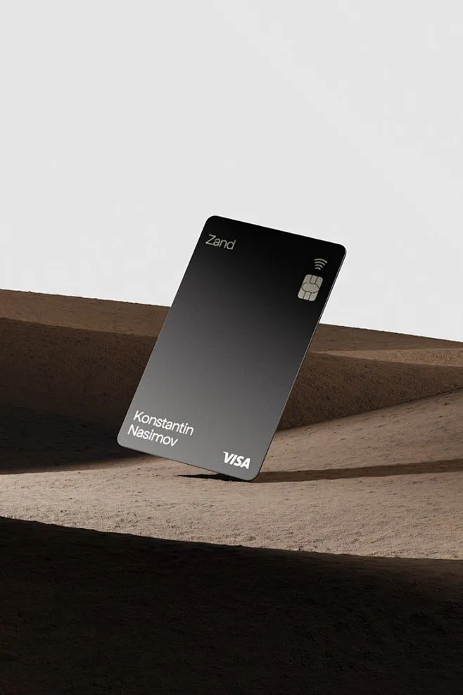 其中包括：3D render of Zand Bank card with a sleek and minimal black design ...