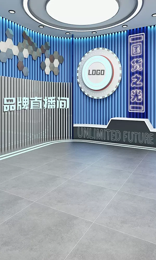直播间背景墙3d立体壁纸2023科技感品牌旗舰店直播背景高级感男女服装鞋帽童装美食直播带货直播间背景墙纸-tmall.com天猫-花瓣网