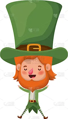 性格,妖精,头像,络腮胡子,男人,白昼,白色背景,绿色,可爱的,站