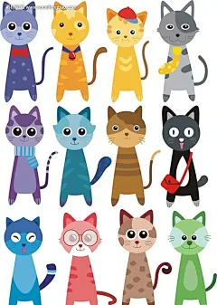 卡通猫 韩式十二种猫模板下载 韩式十二种猫 韩式猫矢量素 #矢量素材# ★★★http://www.sucaifengbao.com/vector/cdr/
