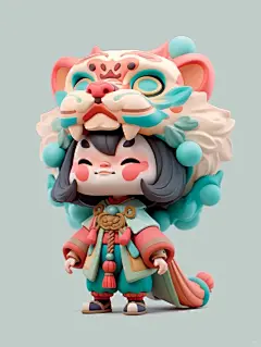 7款古风/中国风醒狮男孩盲盒分享