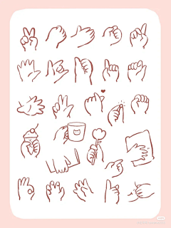 蓝小美Lan采集到「教程」可爱的“手和嘴”画法细节