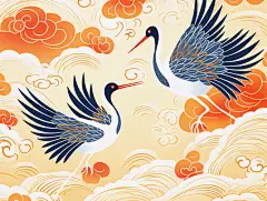 古风国风祥云背景国潮祥云插画祥云底纹