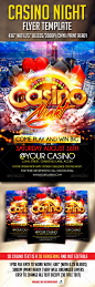 Casino Night Flyer, it is a modern psd flyer that gives best promotion for your upcoming event or any other club parties.: 
