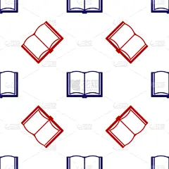 分离着色,书,红色,开着的,蓝色,计算机图标,传媒,图书馆,书店,现代