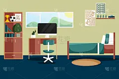 公寓,卧室,一个人,室内设计师,室内,儿童,计算机,家庭,宿舍,壁纸