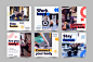 Sport center instagram posts template with photo Free Vector