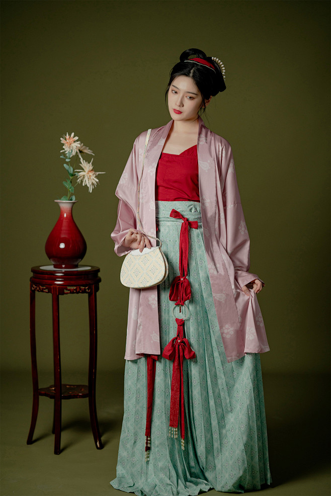 桑谣记【静姝】宋制汉服 复原缎面长衫飞机袖短衫纱百迭裙 春夏款-淘宝网