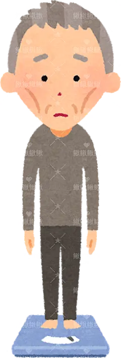 非常瘦的老爷爷测量体重贴纸扁平儿童插画元素卡通免扣png图片素材