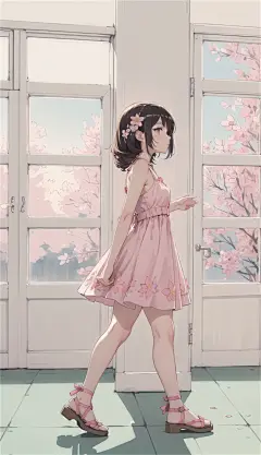 数字艺术漫画风卡通少女插画-众图网