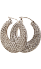 Munnu  Double-Sided Rose Cut & Pave Diamond Hoop Earrings