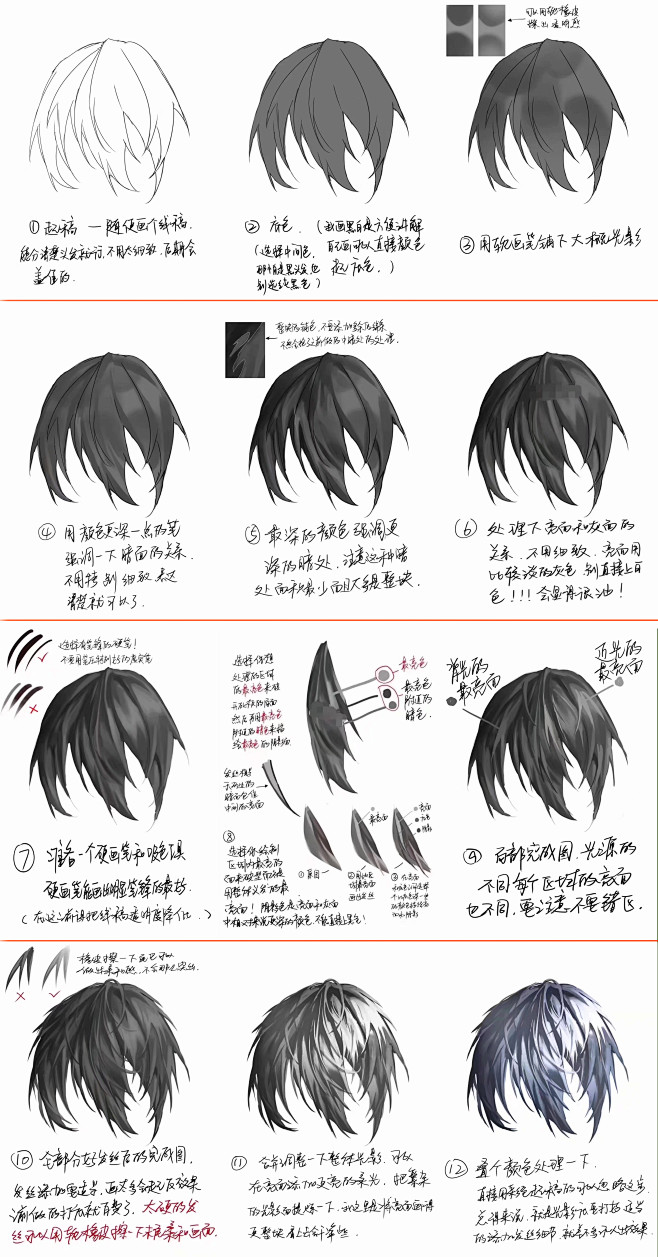 头发画法