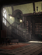 The Gothic Library in Vendor, Stonemason,  3D Models by Daz 3D