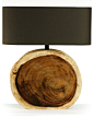 Mandara Natural Wood Plank Circle Table Lamp rustic-table-lamps