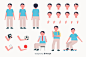 Cartoon man character template