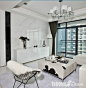时尚白色现代客厅效果图—土拨鼠装饰设计门户