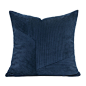 简约现代轻奢蓝色灯芯绒不规则拼接方枕沙发抱枕套靠包样板间50cm-淘宝网