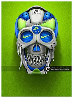 MARCELO SCHULTZ疯狂的耐克骷髅主题插画 [18P]