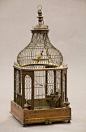 Regency walnut inlaid bird cage: