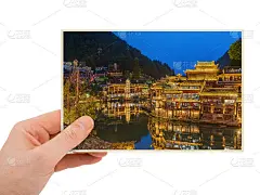 日落时分的手与湖南凤凰古镇(我的照片)_5163978805