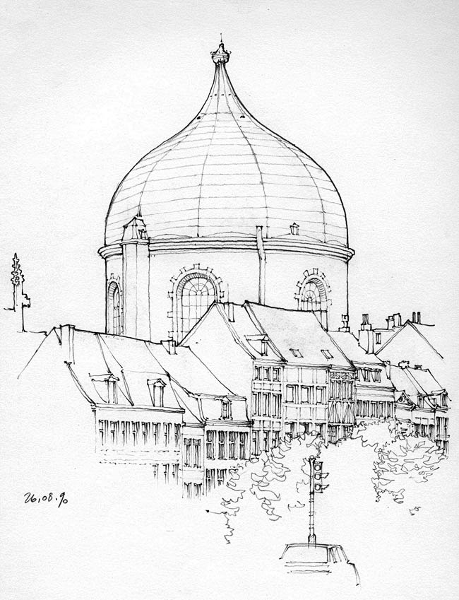 国外大师建筑手绘素描速写绘画621