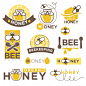 Honey beekeeping product vector icons templates set Premium Vector