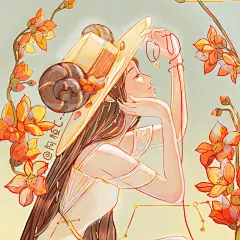 十二星座签-白羊座《木棉花的季节》少女头像