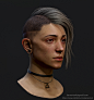 Real-time Hair Breakdowns v2, Jansen Turk : A head I've been working on to practice skin texturing and demonstrate a real time hair workflow. The idea with the hair was to demonstrate how to tackle 3 different lengths in hair; Buzzed, Short and Long hairs